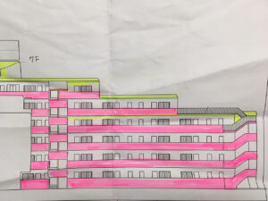 千葉県船橋市　7階建てマンションの外壁塗装（1）