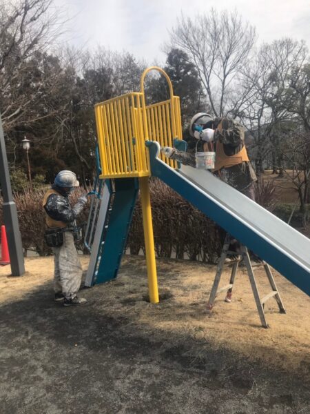 千葉県船橋市 公園遊具の塗装工事(5)